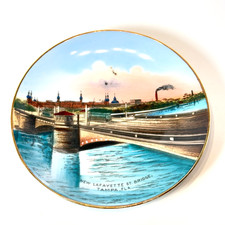 TAMPA Layfette St Bridge FL FLORIDA Antique Souvenir China Dish Plate picture
