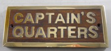 GSM Elegant Wood and Brass Captain's Quarters Plaque picture
