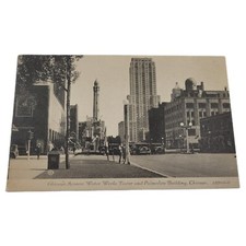 1933 Chicago Worlds Fair Downtown Palmolive Water Tower Street Scene Souvenir picture