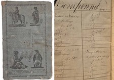 1831 antique CYPHER MATH BOOK pennsylvania BENJ EBERLY JOS BIDELMAN fraktur picture