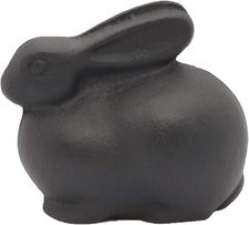 Iwachu Nambu Cast Iron Rabbit Paperweight Black Japanese Desk Ornament Japan picture