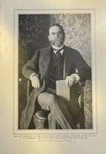 1901 Vintage Magazine Illustration John Hay Secretary of State picture
