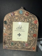 Vintage Cbk Moroccan Style Metal Picture Frame With Stones picture