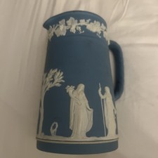 Wedgwood Queensware PITCHER Cream on Lavender Blue Grecian & Grape Leaves 6.5