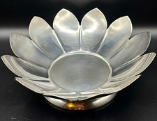 Vintage Leonard Silver Plate Lotus Flower Pedestal Bowl Mid Century Centerpiece picture