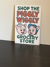 Hi Gloss Piggly Wiggly Grocery Store Vintage Style Metal Sign picture