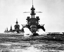 U.S. Navy Battleship USS Pennsylvania leads 8