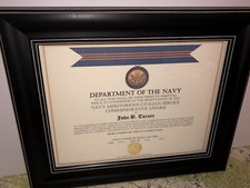 NAVY MERITORIOUS CIVILIAN SERVICE COMMEMORATIVE AWARD CERTIFICATE ~ Type-1 picture
