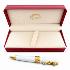 STIPULA Michelangelo David Twist Ball Pen Resin Gold Trim NOS Boxed picture