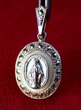 Therese the Little Flower Shrine Pilgrimage Sterling Mother of Pearl Relic Medal picture