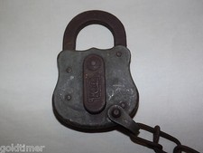 VINTAGE  1800S MILLER LOCK CO   IRON  PADLOCK LOCK picture