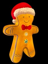 Christmas 24” Gingerbread Man Blow Mold With Santa Red Hat Holiday Home Decor picture