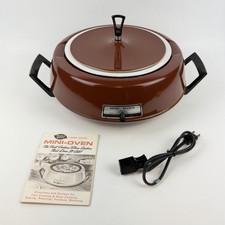 Vintage Mirro-Matic Brown Electric Mini Oven Bake and Serve Pot Mirro 3 qt picture