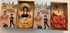 Mexican Muñeca Típica Traditional Folk Art Dolls w/ Original Boxes (2) picture