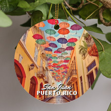 San Juan Puerto Rico Ornament, Calle de la Fortaleza, Old San Juan Ornament Gift picture