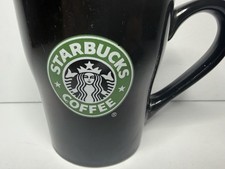 Starbucks Vintage 2008 Collectible Black Coffee Mug 3.75” Cup -  Siren Logo 8oz picture