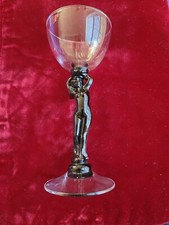 CAMBRIDGE Glass Company Ebony Black Statuesque cocktail goblet #3011 nude stem picture