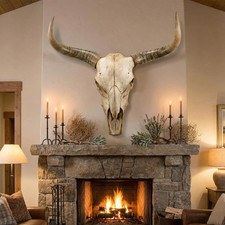 70In Longhorn Wall Decor, Extra Large Authentic Croissant，Cow Skull Wall Decor，C picture