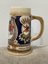 Vtg Staffel Stoneware W Germany Anheuser Busch Beer Stein Clydesdales Horseshoe picture