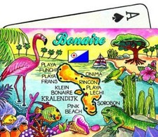 BONAIRE NETHERLANDS ANTILLES MAP CARIBBEAN COLLECTIBLE SOUVENIR PLAYING CARDS picture