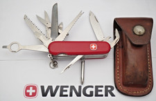 Vintage Wenger 85mm MONARCH  Swiss Army Knife Red Cellidor with Sheath picture