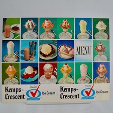 Vintage Kemps Crescent Ice Cream Advertising Alden Drug Company Menu RARE picture