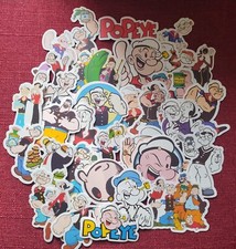 45pc. POPEYE THE SAILOR WATERPROOF VINYL STICKERS/DECALS picture