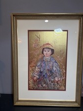 Rare Edna Hibel “Takashi” Exclusive Edition No.640 Of 2000 Framed Art Print 1988 picture
