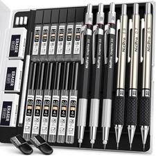 6PCS Art Mechanical Pencil Set, 3PCS Metal Drafting Pencil 0.5 mm & 0.7 mm & 0.9 picture