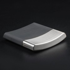 Arched Men's Cigarette Case 10 Pack Smoke Control Ultra-thin Stainless Steel picture