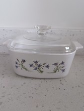 Vintage CorningWare Blue Dusk 1.5L Casserole Dish with Lid Pyrex Made In USA picture