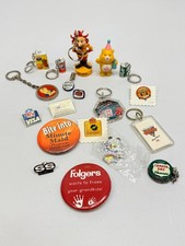 Lot of Vintage Advertising Collectibles Keychains, Pins, Bottle Cap, Care Bear  picture