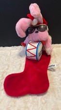 VTG 1993 Energizer Bunny Christmas Stocking Plush W/ Drum Sunglasses Santa Hat picture