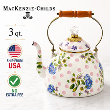 MacKenzie-Childs Wildflowers Tea Kettle 3QT. Pink NEW picture