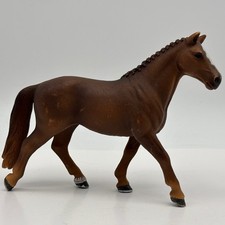 Schleich 2012 Hanoverian Mare Horse Brown Bay Braided Mane White Blaze Animal picture