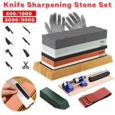 Knife Sharpening Stone Set Professional Whetstone 4 Side Grit 400/1000 3000/8000 picture