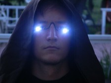 Halloween Prop, Cosplay, COSTUME Led GLOW Eyes Glasses for Masks, BLUE picture