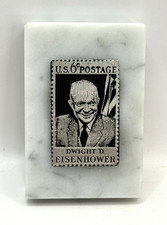 Vintage President Dwight D. Eisenhower Paperweight - Stamplate on Marble Base picture