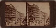 Busty View Washington Street  Chicago Illinois Stereoview Photo Scarce 1870s picture