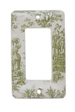 (5 Pack) Single Gfci/Rocker Wall Plate, Sage Green French Toile' Design LQ-67862 picture