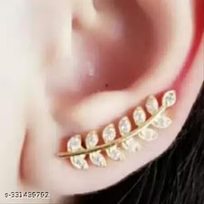 Stylish Gold American Diamond Earcuff Studs Earring For Women And Girls picture