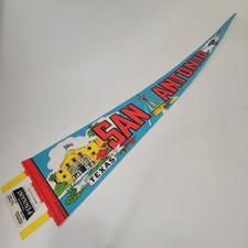 Vintage San Antonio Texas Souvenir Pennant With Alamo Trench MFG picture