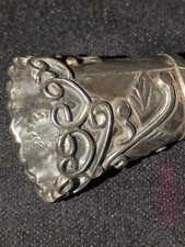 Vintage Taxco Mexico Sterling Silver 925 Thimble Handwrought Scroll Floral 5.6g picture