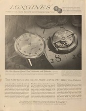 1963 Longines-Wittnauer Watch PRINT AD Grand Prize Automatic w Calendar VTG 60s picture