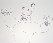 Disney Aladdin Genie Pencil Drawing 1990s Western Animation Art No Frame picture