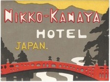 Kanaya Hotel in Nikko Japan Pictorial Luggage Label Travel Tourist Asia Far East picture