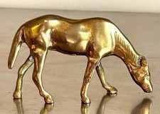 Vintage Solid Brass Grazing Horse picture
