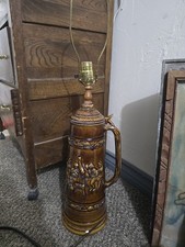 Unique Vintage ceramic beer stein lamp, likely dating from the mid-20th century picture