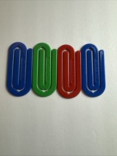 Lot Of 4 Vintage THE BIG CLIPs Large Jumbo Plastic 4” Paperclips 1980s Office picture