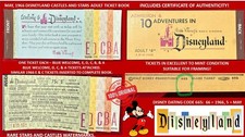 May 1966 Disneyland ADULT A B C D E Ticket Book TICKETS EX - NM with COA RARE G3 picture